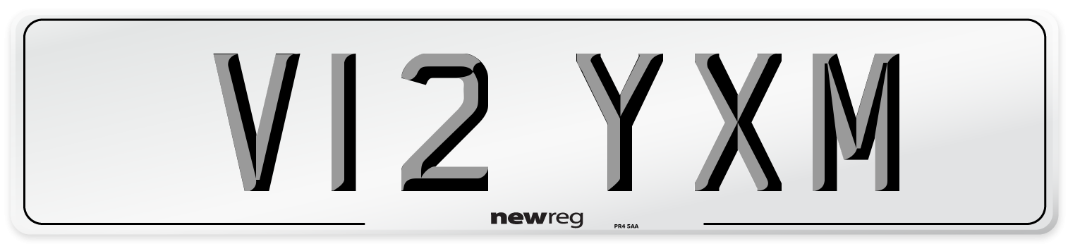 V12 YXM Number Plate from New Reg